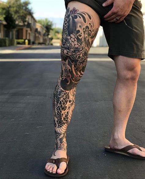 full leg tattoo